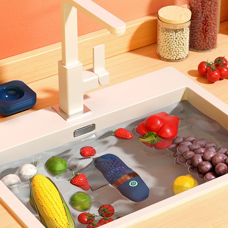 Protable Washing Machine Capsule Shape Wireless Food Purifier Household Pesticide Disinfection vegetables - The Well Being The Well Being The Well Being Protable Washing Machine Capsule Shape Wireless Food Purifier Household Pesticide Disinfection vegetables