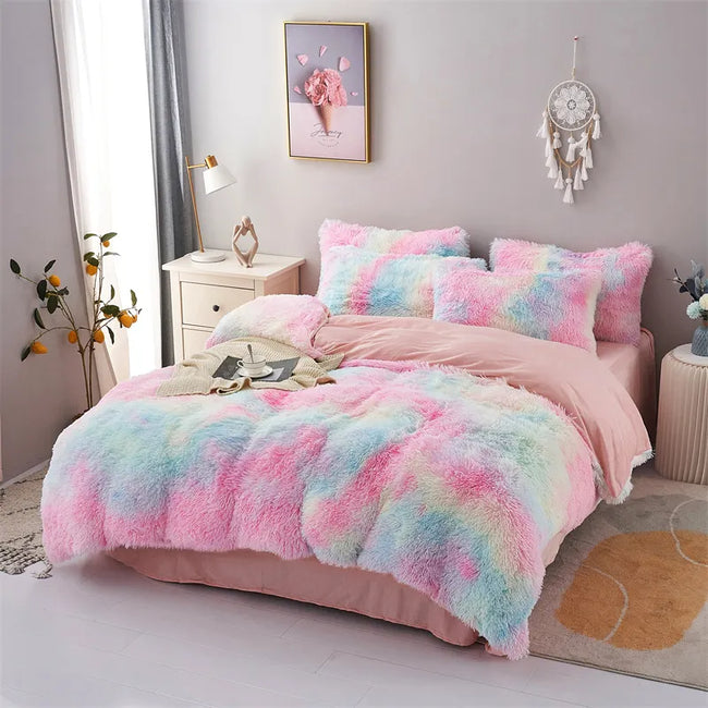 Plush Duvet Cover Pillowcase Set - Cozy Bedding for Singles and Doubles - The Well Being The Well Being The Well Being Plush Duvet Cover Pillowcase Set - Cozy Bedding for Singles and Doubles