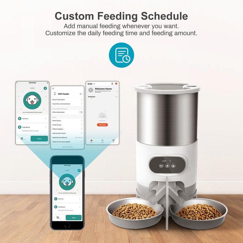 Tuya Smart APP Pet Feeder Cat And Dog Food Automatic Dispenser Suitable For Small And Medium-Sized Cats And Dogs Remote Feeding - The Well Being The Well Being The Well Being Tuya Smart APP Pet Feeder Cat And Dog Food Automatic Dispenser Suitable For Small And Medium-Sized Cats And Dogs Remote Feeding