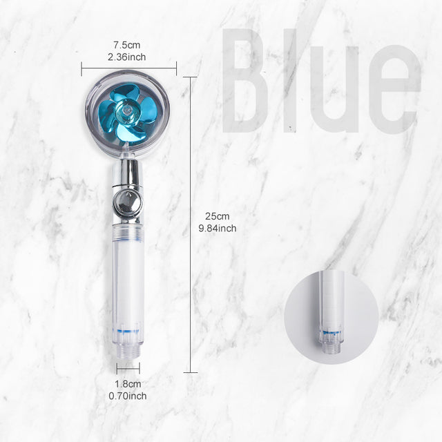 High Pressure Water Saving Shower Head 360 Degrees Rotating Spray - The Well Being The Well Being Blue / Uk Ludovick-TMB High Pressure Water Saving Shower Head 360 Degrees Rotating Spray