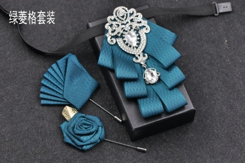 Rhinestone Bow Tie - The Well Being The Well Being Green plaid set / CN Ludovick-TMB Rhinestone Bow Tie