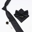 Tie Bowtie Set Black Pink Red Blue Purpple Polyester Jacquard Woven Necktie Cufflinks Brooches Ties - The Well Being The Well Being 52 Ludovick-TMB Tie Bowtie Set Black Pink Red Blue Purpple Polyester Jacquard Woven Necktie Cufflinks Brooches Ties