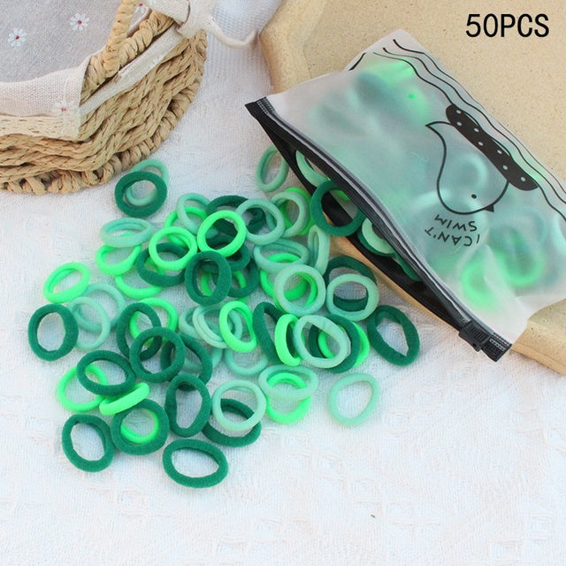 Girls Colorful Nylon Small Elastic Hair Bands Kids Cute Bow Hair Bands Ponytail Holder Headband - The Well Being The Well Being 50pcs-034 Ludovick-TMB Girls Colorful Nylon Small Elastic Hair Bands Kids Cute Bow Hair Bands Ponytail Holder Headband