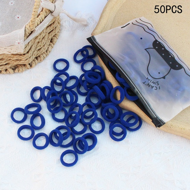 Girls Colorful Nylon Small Elastic Hair Bands Kids Cute Bow Hair Bands Ponytail Holder Headband - The Well Being The Well Being 50pcs-43 Ludovick-TMB Girls Colorful Nylon Small Elastic Hair Bands Kids Cute Bow Hair Bands Ponytail Holder Headband