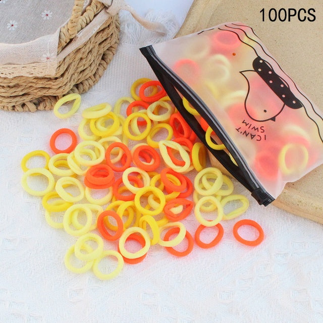 Girls Colorful Nylon Small Elastic Hair Bands Kids Cute Bow Hair Bands Ponytail Holder Headband - The Well Being The Well Being 100pcs-41 Ludovick-TMB Girls Colorful Nylon Small Elastic Hair Bands Kids Cute Bow Hair Bands Ponytail Holder Headband