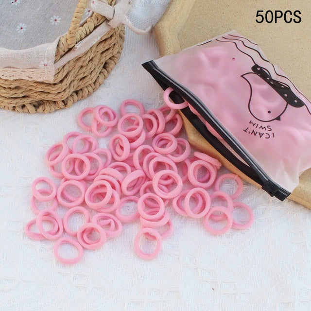 Girls Colorful Nylon Small Elastic Hair Bands Kids Cute Bow Hair Bands Ponytail Holder Headband - The Well Being The Well Being 50pcs-42 Ludovick-TMB Girls Colorful Nylon Small Elastic Hair Bands Kids Cute Bow Hair Bands Ponytail Holder Headband