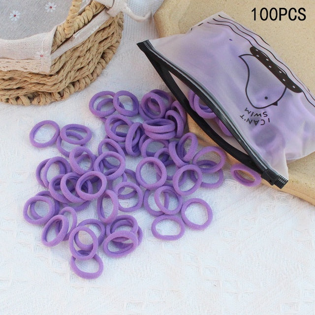 Girls Colorful Nylon Small Elastic Hair Bands Kids Cute Bow Hair Bands Ponytail Holder Headband - The Well Being The Well Being 100pcs-56 Ludovick-TMB Girls Colorful Nylon Small Elastic Hair Bands Kids Cute Bow Hair Bands Ponytail Holder Headband