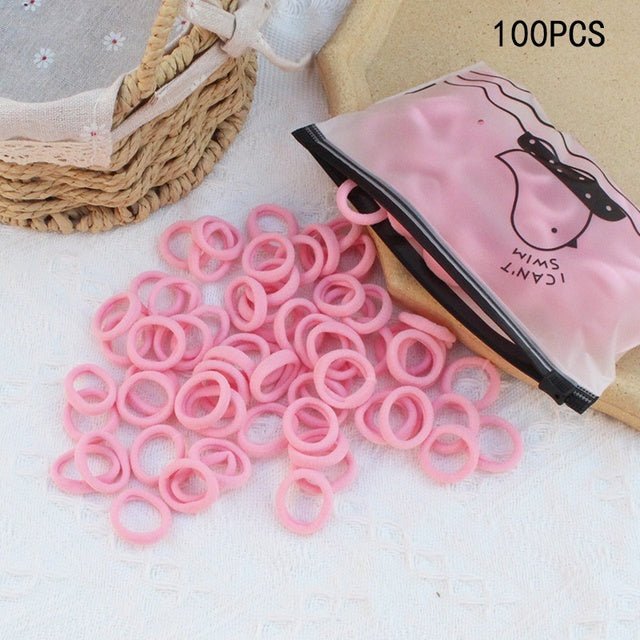 Girls Colorful Nylon Small Elastic Hair Bands Kids Cute Bow Hair Bands Ponytail Holder Headband - The Well Being The Well Being 100pcs-50 Ludovick-TMB Girls Colorful Nylon Small Elastic Hair Bands Kids Cute Bow Hair Bands Ponytail Holder Headband
