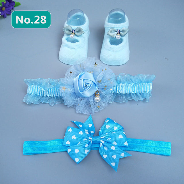 Slipper Socks Headband, Foot Socks Lace Crown Hair Band - The Well Being The Well Being 28 / 0-12Months / Cotton Ludovick-TMB Slipper Socks Headband, Foot Socks Lace Crown Hair Band