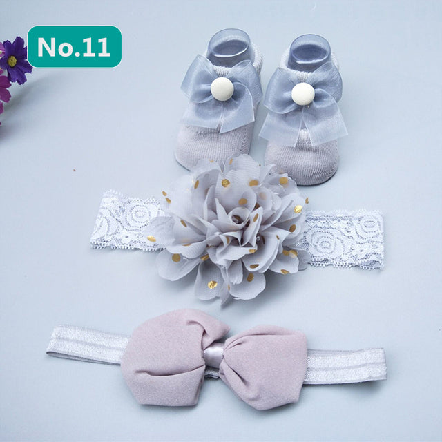 Slipper Socks Headband, Foot Socks Lace Crown Hair Band - The Well Being The Well Being 11 / 0-12Months / Cotton Ludovick-TMB Slipper Socks Headband, Foot Socks Lace Crown Hair Band