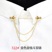 Simple Personality Gold Color Pins Brooches Metal Chain Tassel Shirt Collar Lapel Pin - The Well Being The Well Being 722 Ludovick-TMB Simple Personality Gold Color Pins Brooches Metal Chain Tassel Shirt Collar Lapel Pin