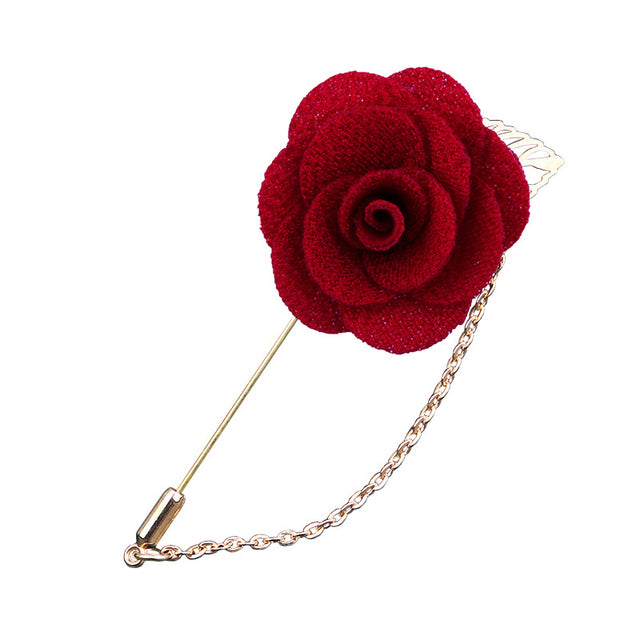 Bridegroom Wedding Brooches Cloth Art Hand-made Rose Flower Brooch Lapel Pin Badge Tassel Chain - The Well Being The Well Being A2 Ludovick-TMB Bridegroom Wedding Brooches Cloth Art Hand-made Rose Flower Brooch Lapel Pin Badge Tassel Chain