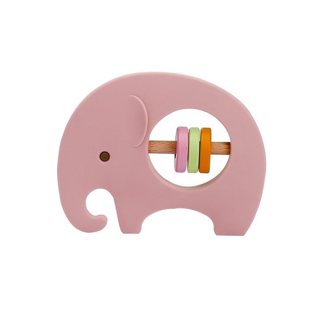 Silicone Rattles Animal Koala Handbells Baby Bed Bell Educational Toys Safe Food Grade Baby Teether - The Well Being The Well Being Pink elephant / China Ludovick-TMB Silicone Rattles Animal Koala Handbells Baby Bed Bell Educational Toys Safe Food Grade Baby Teether