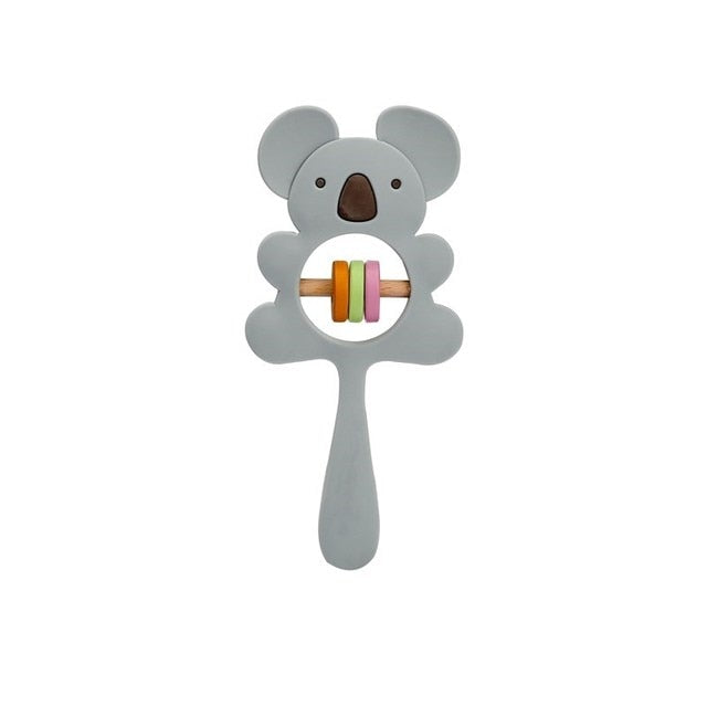 Silicone Rattles Animal Koala Handbells Baby Bed Bell Educational Toys Safe Food Grade Baby Teether - The Well Being The Well Being Gray Koala / Russian Federation Ludovick-TMB Silicone Rattles Animal Koala Handbells Baby Bed Bell Educational Toys Safe Food Grade Baby Teether