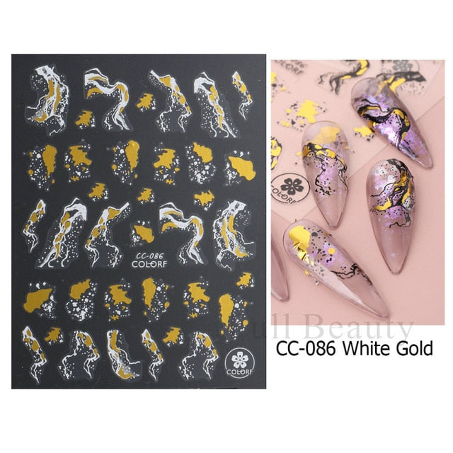 Manicure Stickers White Laser Gold Fall Leaves Decals Sliders Nail Art Decor - The Well Being The Well Being Ludovick-TMB Manicure Stickers White Laser Gold Fall Leaves Decals Sliders Nail Art Decor