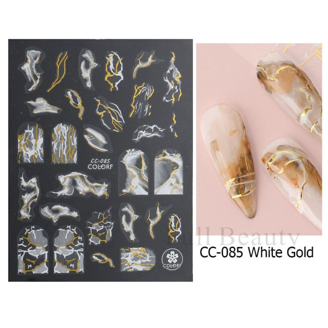 Manicure Stickers White Laser Gold Fall Leaves Decals Sliders Nail Art Decor - The Well Being The Well Being Ludovick-TMB Manicure Stickers White Laser Gold Fall Leaves Decals Sliders Nail Art Decor