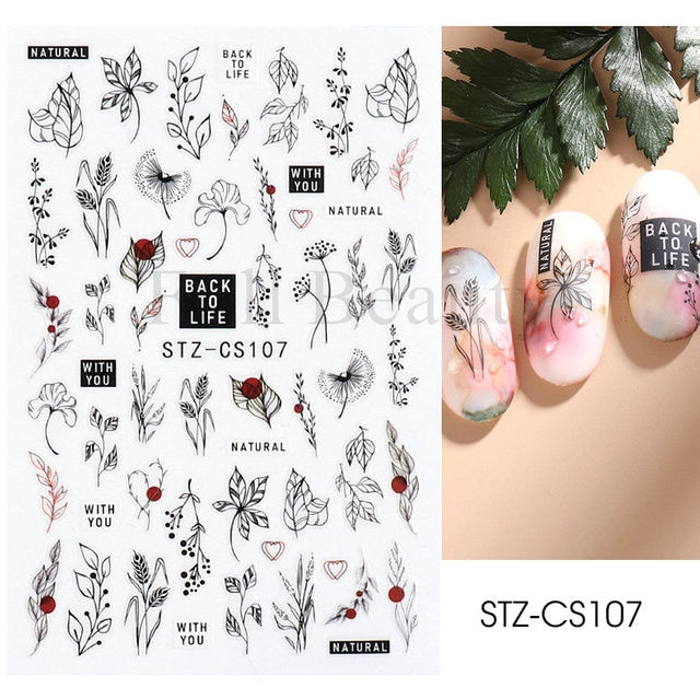 Manicure Stickers White Laser Gold Fall Leaves Decals Sliders Nail Art Decor - The Well Being The Well Being Ludovick-TMB Manicure Stickers White Laser Gold Fall Leaves Decals Sliders Nail Art Decor