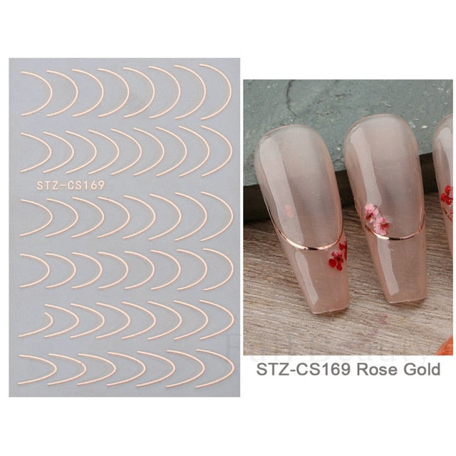 Manicure Stickers White Laser Gold Fall Leaves Decals Sliders Nail Art Decor - The Well Being The Well Being STZ-CS169 Rose Gold Ludovick-TMB Manicure Stickers White Laser Gold Fall Leaves Decals Sliders Nail Art Decor