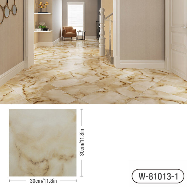 Simulated Thick Marble Tile Floor Sticker PVC Waterproof Self-adhesive - The Well Being The Well Being Q / 1 piece Ludovick-TMB Simulated Thick Marble Tile Floor Sticker PVC Waterproof Self-adhesive