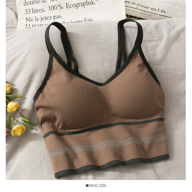 V-neck Halter Sweet Camisole off-Shoulder Solid Color Sleeveless Camis - The Well Being The Well Being F brown / One Size Ludovick-TMB V-neck Halter Sweet Camisole off-Shoulder Solid Color Sleeveless Camis