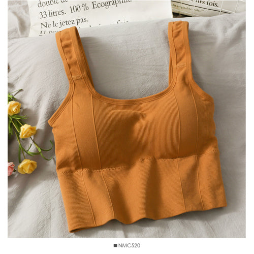 V-neck Halter Sweet Camisole off-Shoulder Solid Color Sleeveless Camis - The Well Being The Well Being H yellow / One Size Ludovick-TMB V-neck Halter Sweet Camisole off-Shoulder Solid Color Sleeveless Camis