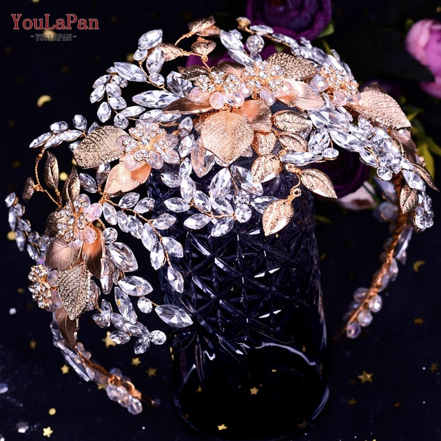 Headdresses for Bridal Headband Wedding - The Well Being The Well Being HP391-Gold Ludovick-TMB Headdresses for Bridal Headband Wedding