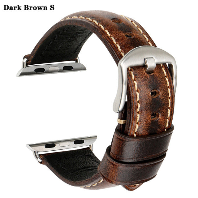 Leather Strap for Apple Watch - The Well Being The Well Being Dark Brown S / 42mm or 44mm 45mm Ludovick-TMB Leather Strap for Apple Watch