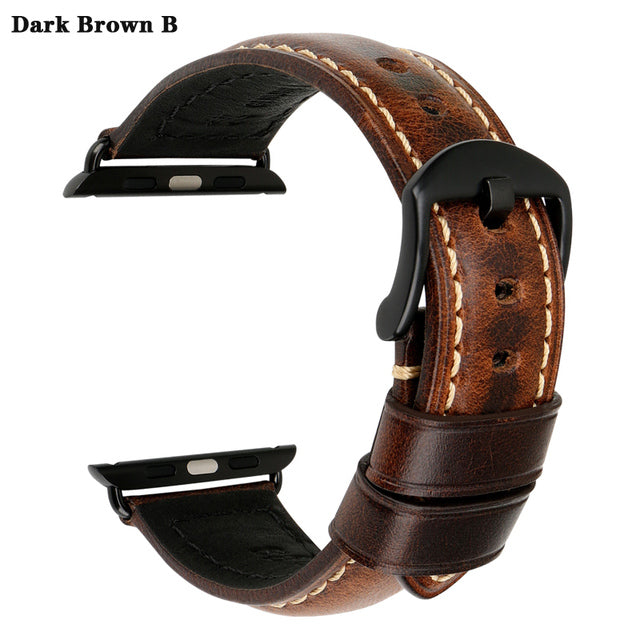 Leather Strap for Apple Watch - The Well Being The Well Being Dark Brown B / 42mm or 44mm 45mm Ludovick-TMB Leather Strap for Apple Watch