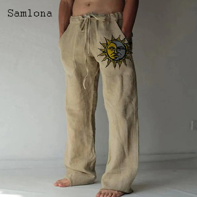 Linen Pants Drawstring Loose Trouser - The Well Being The Well Being Ludovick-TMB Linen Pants Drawstring Loose Trouser