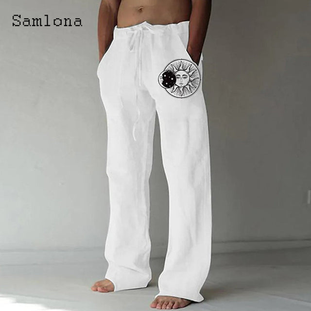 Linen Pants Drawstring Loose Trouser - The Well Being The Well Being Ludovick-TMB Linen Pants Drawstring Loose Trouser