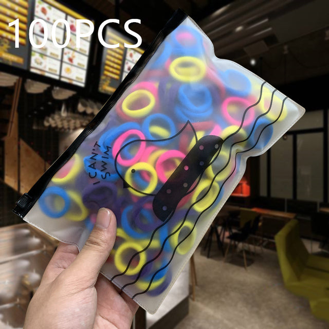 High-Quality Elastic Nylon Hair Bands For Girls Colorful Rubber Band Kids - The Well Being The Well Being Z7 100PCS Ludovick-TMB High-Quality Elastic Nylon Hair Bands For Girls Colorful Rubber Band Kids