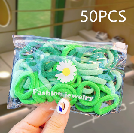High-Quality Elastic Nylon Hair Bands For Girls Colorful Rubber Band Kids - The Well Being The Well Being Q6 50PCS Ludovick-TMB High-Quality Elastic Nylon Hair Bands For Girls Colorful Rubber Band Kids