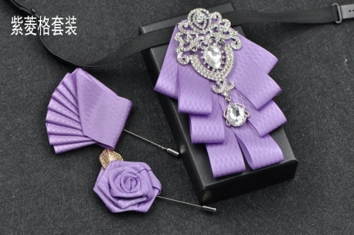 Rhinestone Bow Tie - The Well Being The Well Being Purple plaid set / CN Ludovick-TMB Rhinestone Bow Tie