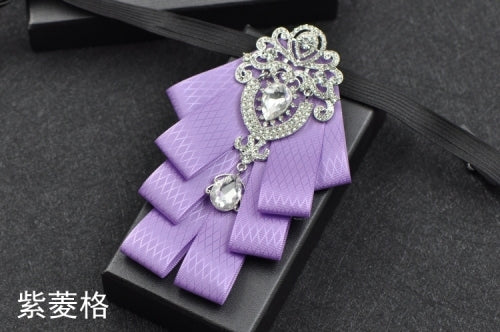 Rhinestone Bow Tie - The Well Being The Well Being Purple plaid / CN Ludovick-TMB Rhinestone Bow Tie