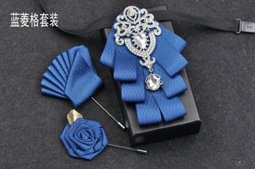 Rhinestone Bow Tie - The Well Being The Well Being Blue plaid set / CN Ludovick-TMB Rhinestone Bow Tie