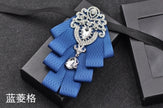 Rhinestone Bow Tie - The Well Being The Well Being Blue plaid / CN Ludovick-TMB Rhinestone Bow Tie