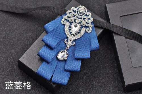 Rhinestone Bow Tie - The Well Being The Well Being Blue plaid / CN Ludovick-TMB Rhinestone Bow Tie