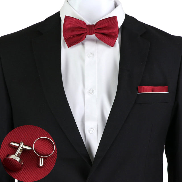 Solid Color Bow Tie Set - The Well Being The Well Being SET3-2 Ludovick-TMB Solid Color Bow Tie Set