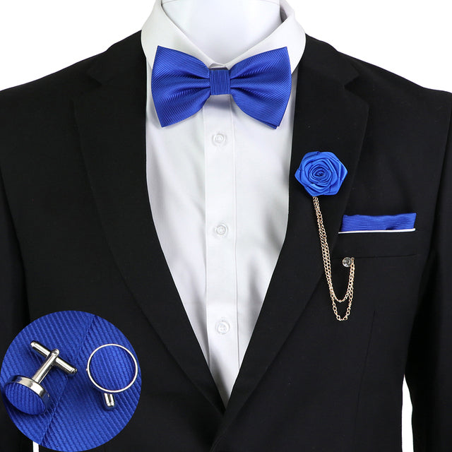 Solid Color Bow Tie Set - The Well Being The Well Being SET4-3 Ludovick-TMB Solid Color Bow Tie Set