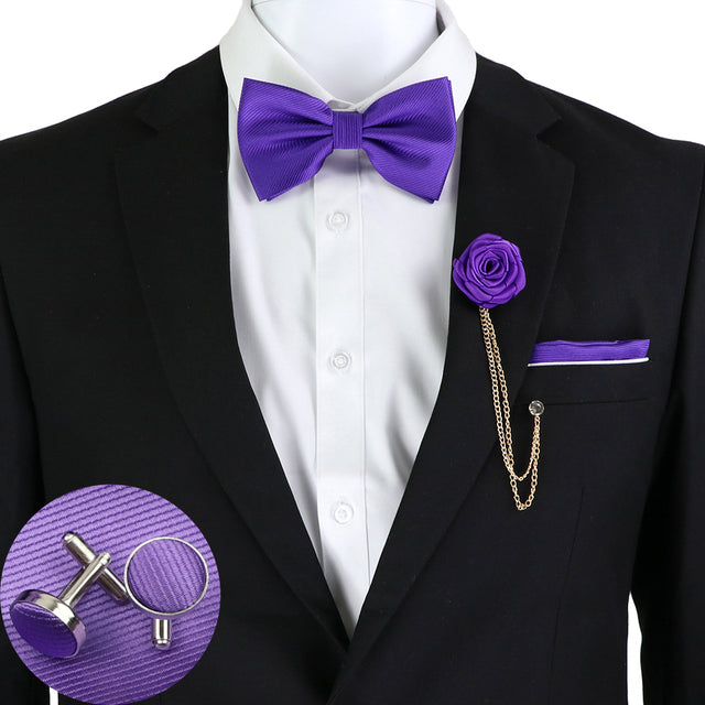 Solid Color Bow Tie Set - The Well Being The Well Being SET6-3 Ludovick-TMB Solid Color Bow Tie Set