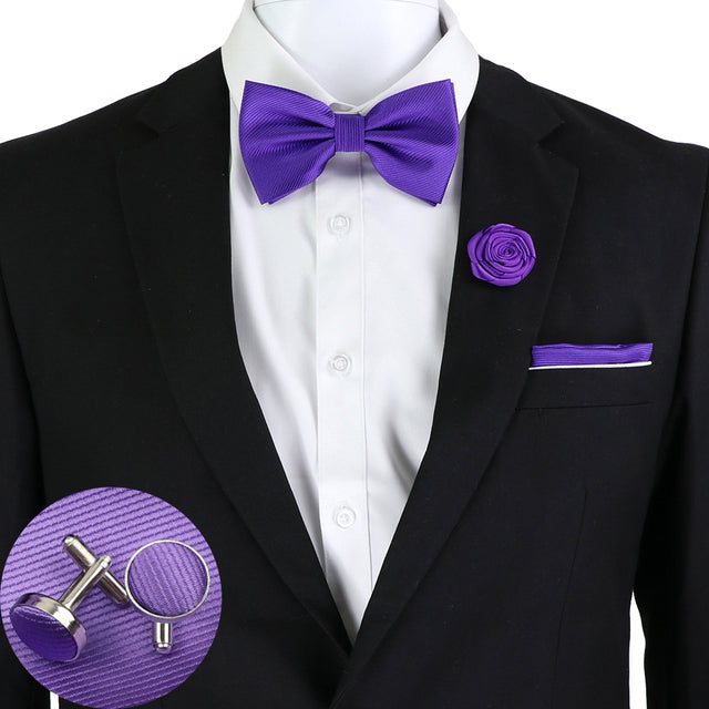 Solid Color Bow Tie Set - The Well Being The Well Being SET6-4 Ludovick-TMB Solid Color Bow Tie Set