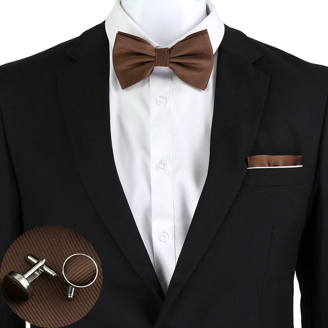 Solid Color Bow Tie Set - The Well Being The Well Being SET11-2 Ludovick-TMB Solid Color Bow Tie Set