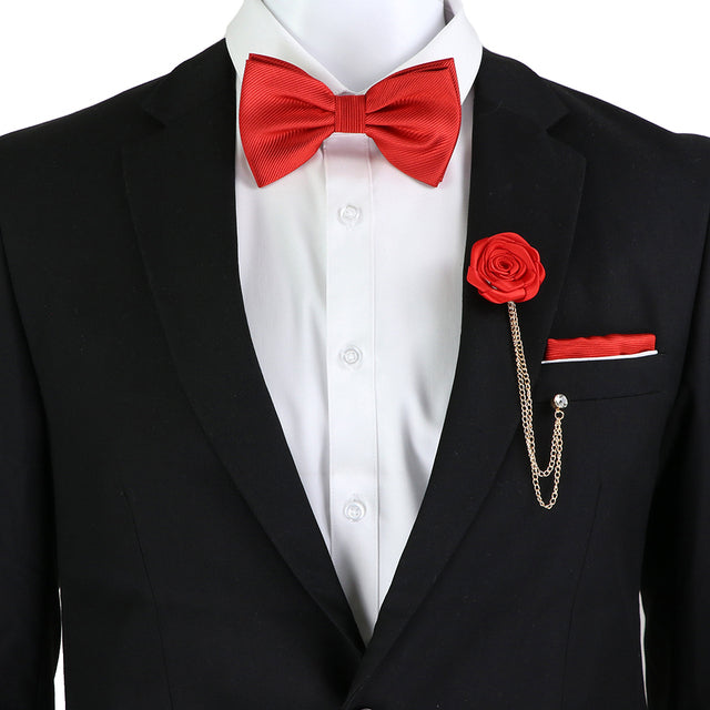 Solid Color Bow Tie Set - The Well Being The Well Being SET12-2 Ludovick-TMB Solid Color Bow Tie Set