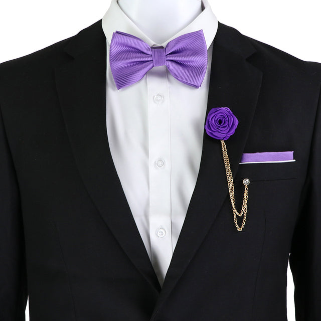 Solid Color Bow Tie Set - The Well Being The Well Being SET13-2 Ludovick-TMB Solid Color Bow Tie Set