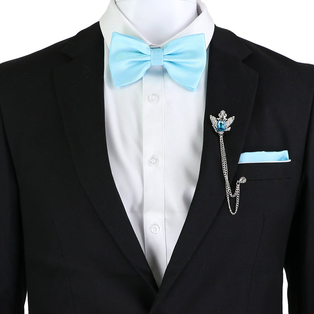Solid Color Bow Tie Set - The Well Being The Well Being SET14-3 Ludovick-TMB Solid Color Bow Tie Set