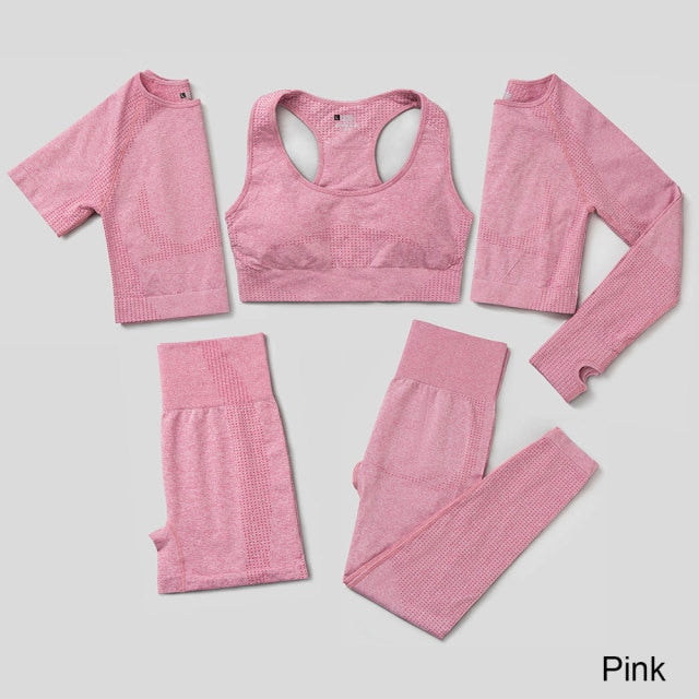 Seamless Yoga Set Workout Sportswear Gym Clothing Fitness High Waist Leggings Long Sleeve Crop Top Sports Suits - The Well Being The Well Being Ludovick-TMB Seamless Yoga Set Workout Sportswear Gym Clothing Fitness High Waist Leggings Long Sleeve Crop Top Sports Suits