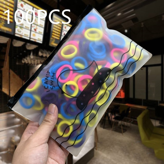 High-Quality Elastic Nylon Hair Bands For Girls Colorful Rubber Band Kids Hair Accessories Headdress Hair Ties - The Well Being The Well Being Z7 100PCS Ludovick-TMB High-Quality Elastic Nylon Hair Bands For Girls Colorful Rubber Band Kids Hair Accessories Headdress Hair Ties