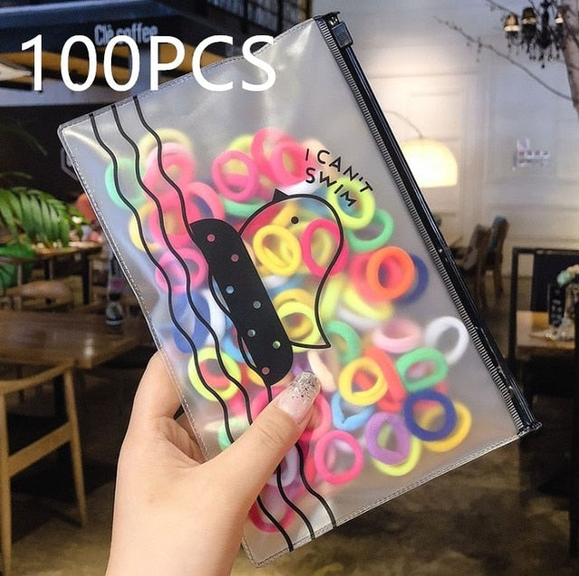 High-Quality Elastic Nylon Hair Bands For Girls Colorful Rubber Band Kids Hair Accessories Headdress Hair Ties - The Well Being The Well Being Z5 100PCS Ludovick-TMB High-Quality Elastic Nylon Hair Bands For Girls Colorful Rubber Band Kids Hair Accessories Headdress Hair Ties