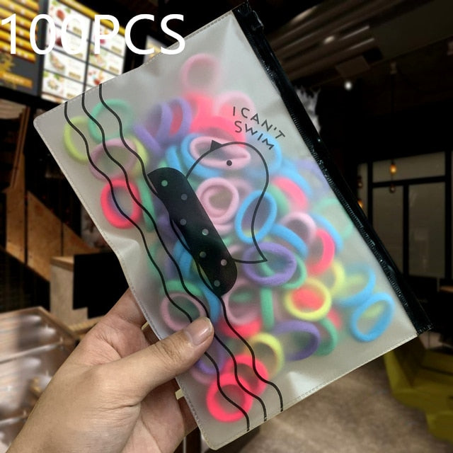 High-Quality Elastic Nylon Hair Bands For Girls Colorful Rubber Band Kids Hair Accessories Headdress Hair Ties - The Well Being The Well Being Z4 100PCS Ludovick-TMB High-Quality Elastic Nylon Hair Bands For Girls Colorful Rubber Band Kids Hair Accessories Headdress Hair Ties