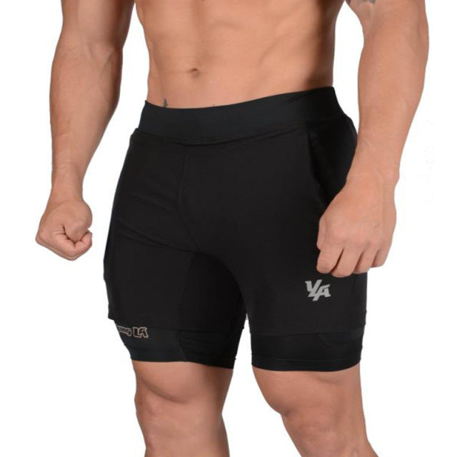 Fitness bodybuilding training quick-drying 2-in-1 shorts - The Well Being The Well Being A-Black / M 55-60kg Ludovick-TMB Fitness bodybuilding training quick-drying 2-in-1 shorts